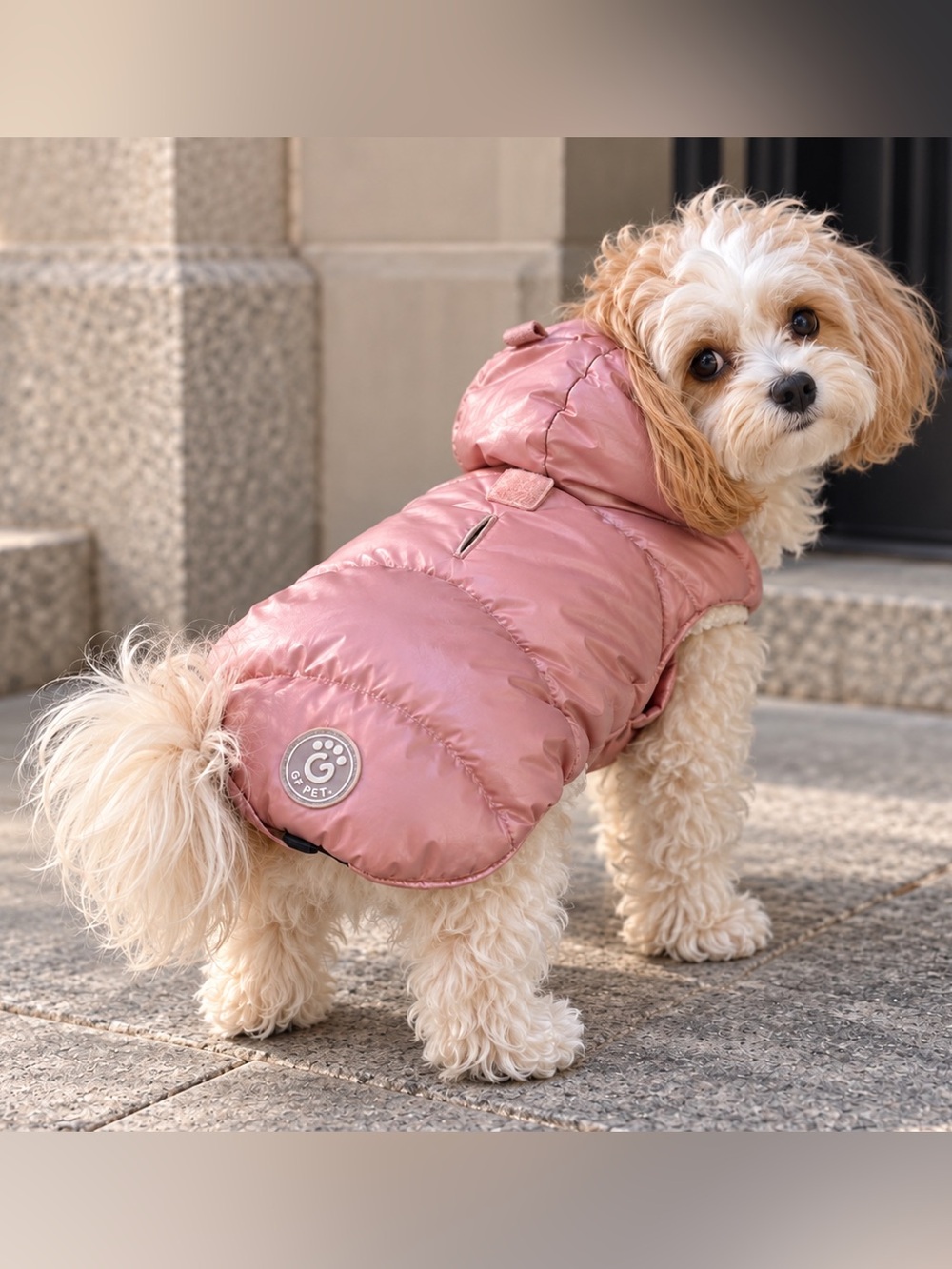 GF Pet Pink Sherpa Lined Puffer Dog Coat XS